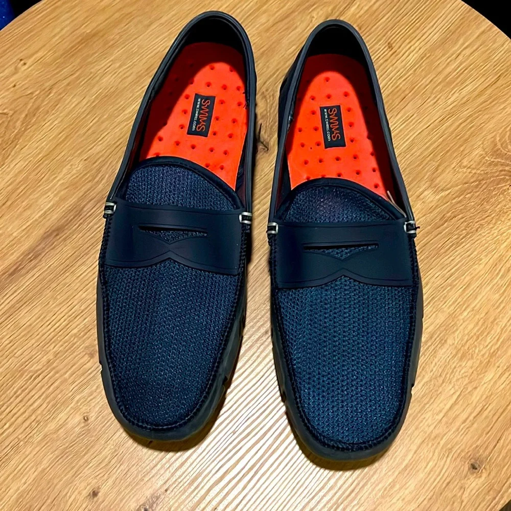 Swims Classic Penny Loafers in Navy Blue